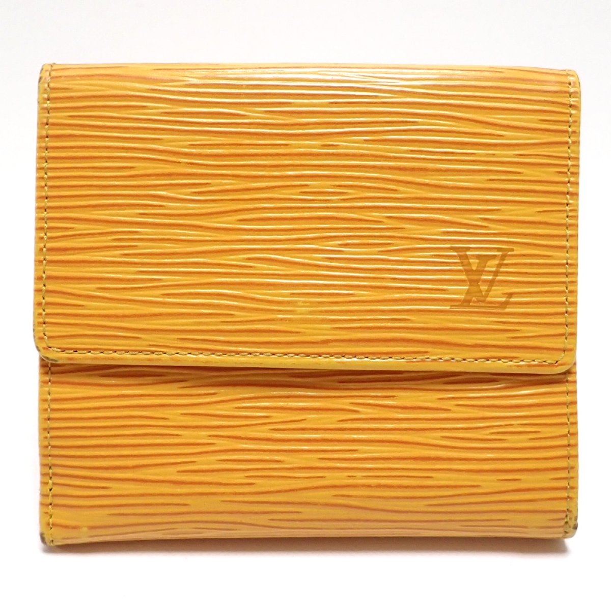 画像1: 【LOUIS VUITTON】ルイ・ヴィトン ポルトモネ・ビエ カルト クレディ　エピ　Wホック　財布　ウォレット　レザー　イエロー　M63489　中古　質屋　メンズ　レディース　カード用ポケット付き財布
