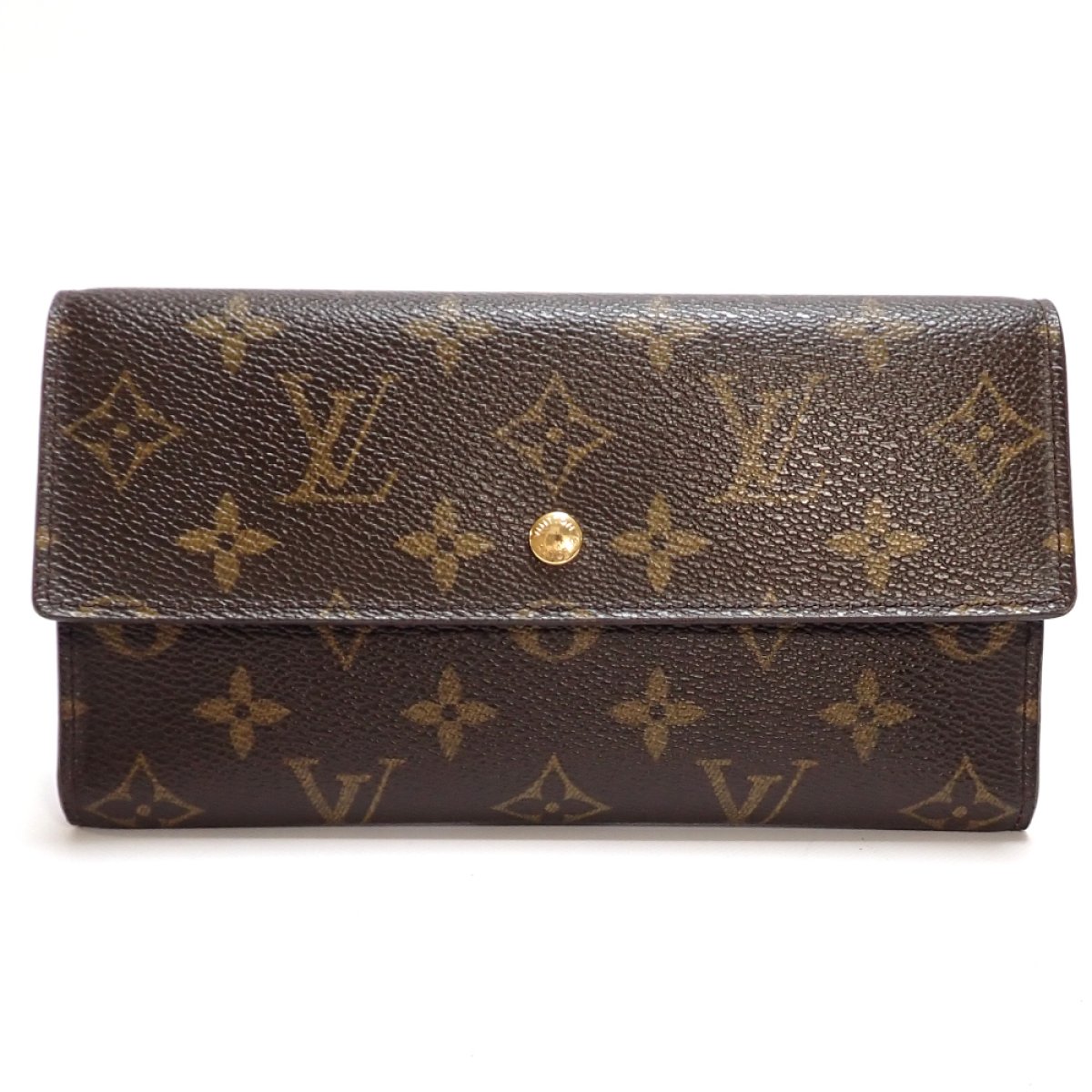 画像1: 【LOUIS VUITTON】ルイ・ヴィトン ポルト トレゾール・インターナショナル　三つ折り　長財布　ウォレット　モノグラム　レディース　M61215　中古　質屋
