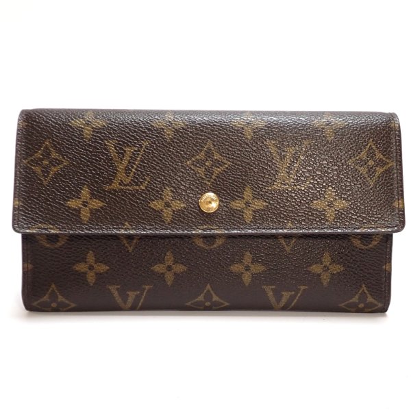 画像1: 【LOUIS VUITTON】ルイ・ヴィトン ポルト トレゾール・インターナショナル　三つ折り　長財布　ウォレット　モノグラム　レディース　M61215　中古　質屋