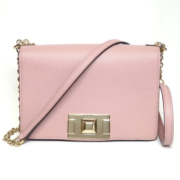 画像1: 【FURLA】フルラ　チェーンショルダー BVA6 Q26 26000　カメリア　レザー　G金具 ショルダーバッグ　肩掛け　斜めかけ　ピンク　中古　美品　質屋　レディース　バッグ　 ポシェット　２WAY