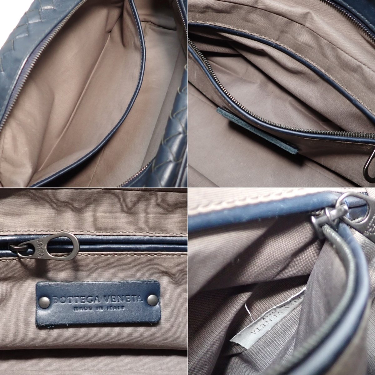 画像5: 【BOTTEGA　VENETA】ボッテガ・ヴェネタ　イントレチャート セカンドバッグ　メンズ　B07150900B　レザー　ネイビー　紺　バッグ　イタリア　ITALY　革　中古　質屋