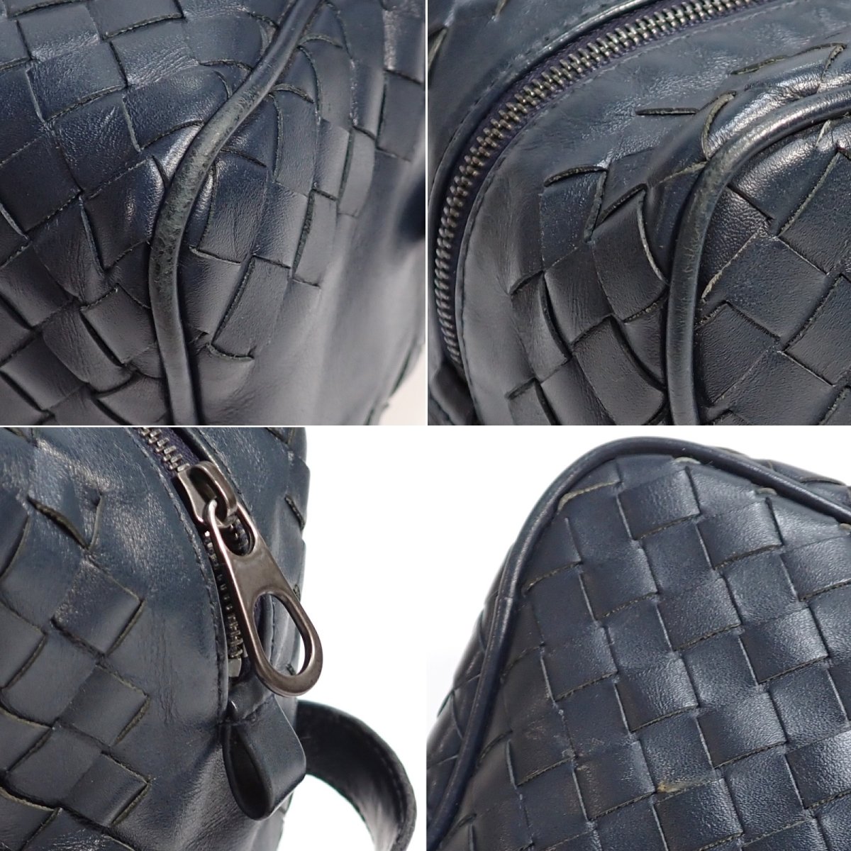 画像4: 【BOTTEGA　VENETA】ボッテガ・ヴェネタ　イントレチャート セカンドバッグ　メンズ　B07150900B　レザー　ネイビー　紺　バッグ　イタリア　ITALY　革　中古　質屋