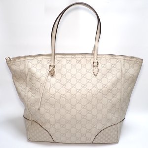 【GUCCI】 グッチ ブリー　グッチシマ　トートバッグ　レザー　323671　中古　ITALY　イタリー　バッグ　中古　オフホワイト　レディース　アイボリー　GG　マイクログッチシマ　肩掛け　美品　質屋