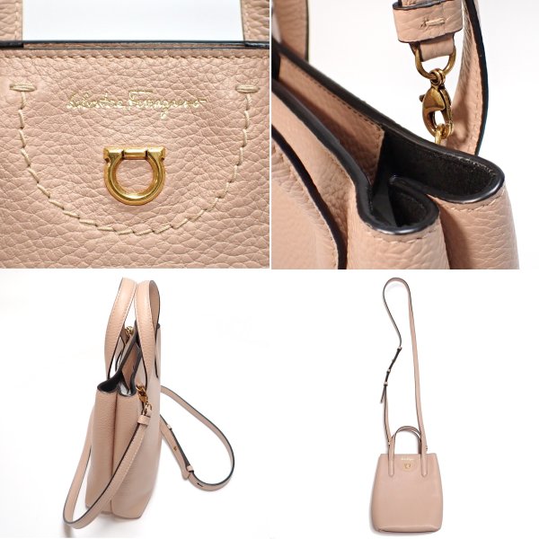 画像5: 【Salvatore Ferragamo】サルヴァトーレ　フェラガモ　2WAYバッグ　AU-22/0024　ガンチーニ　ミニショルダー　レザー　バッグ　中古　美品　レディース　ハンドバッグ 　斜め掛け　ポシェット　イタリア　質屋