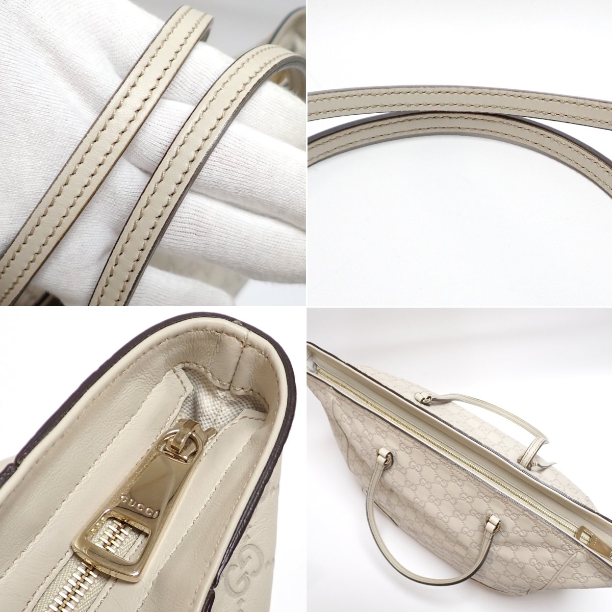 画像5: 【GUCCI】 グッチ ブリー　グッチシマ　トートバッグ　レザー　323671　中古　ITALY　イタリー　バッグ　中古　オフホワイト　レディース　アイボリー　GG　マイクログッチシマ　肩掛け　美品　質屋