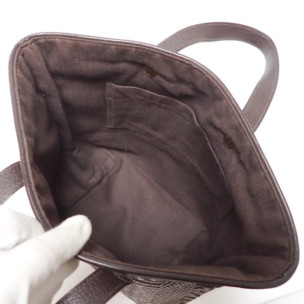 画像3: 【HERMES】 エルメス カバ チェンナイPM　トートバッグ　ハンドバッグ　バッグ　レザー　ポリエステル　編み込み　ダークブラウン　ゴールド金具　□M刻印　中古　レディース　2009年　美品　質屋