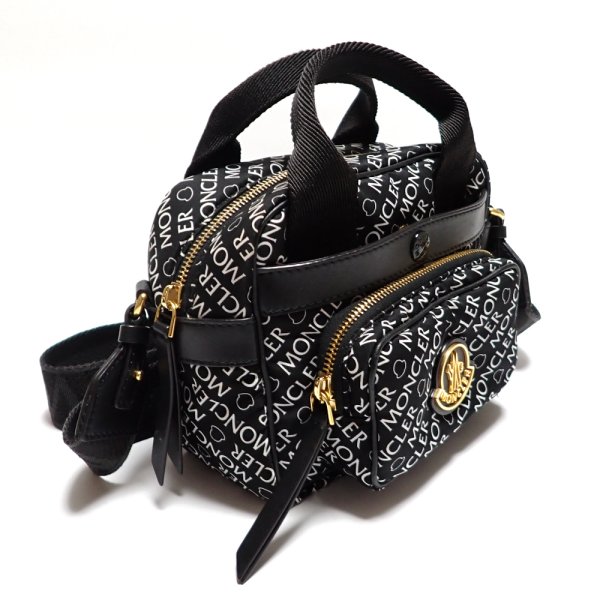 画像2: 【MONCLER】 モンクレール　 クロスボディバッグ　Kilia　キリア　 MCL5L00003M2111　ブラック　中古　総ロゴ　バッグ　メンズ　レディース　黒　ナイロン　レザー　カジュアル　ショルダー　斜め掛け　美品　質屋　
