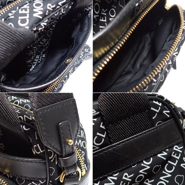 画像4: 【MONCLER】 モンクレール　 クロスボディバッグ　Kilia　キリア　 MCL5L00003M2111　ブラック　中古　総ロゴ　バッグ　メンズ　レディース　黒　ナイロン　レザー　カジュアル　ショルダー　斜め掛け　美品　質屋　