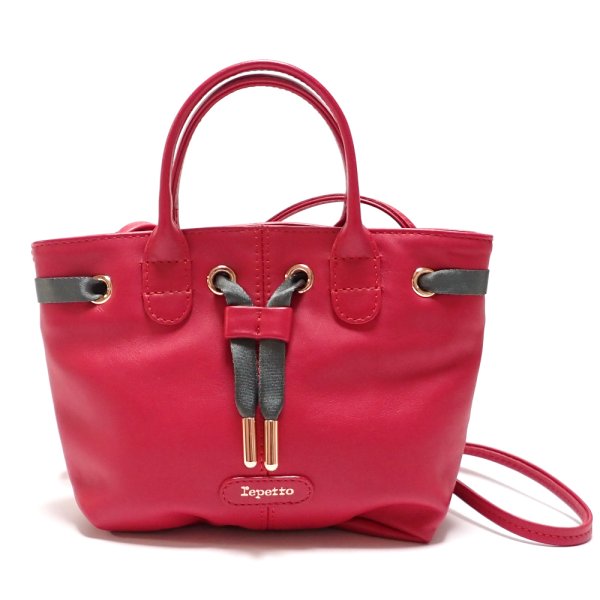 画像1: 【repetto】レペット　MINI Arabesque　ミニアラベスク　ソフトレザー　2wayトートバッグ　M0 288VS 664　レッド　中古　バッグ　レディース　レザー　カジュアル　ショルダー　斜め掛け　バレエ　パリ　可愛い　美品　質屋
