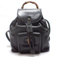 画像1: 【GUCCI】 グッチ バンブー リュック ブラック レザー バッグ 中古 黒 リュックサック 003・2034・0030 イタリー ITALY レディース デイパック 質屋 (1)