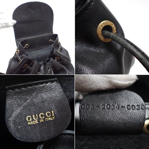 画像5: 【GUCCI】 グッチ 　バンブー　リュック　ブラック　レザー　バッグ　中古　黒　 リュックサック　003・2034・0030　イタリー　ITALY　レディース　デイパック　質屋