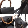 画像4: 【GUCCI】 グッチ バンブー リュック ブラック レザー バッグ 中古 黒 リュックサック 003・2034・0030 イタリー ITALY レディース デイパック 質屋 (4)