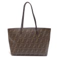 画像1: 【FENDI】フェンディ ズッカ柄 トートバッグ 8BH198 PVC レザー 美品 レディース ショルダーバッグ 肩掛け ブラウン パープル 中古 ショッピング ロール バッグ A4サイズ 書類 質屋 (1)