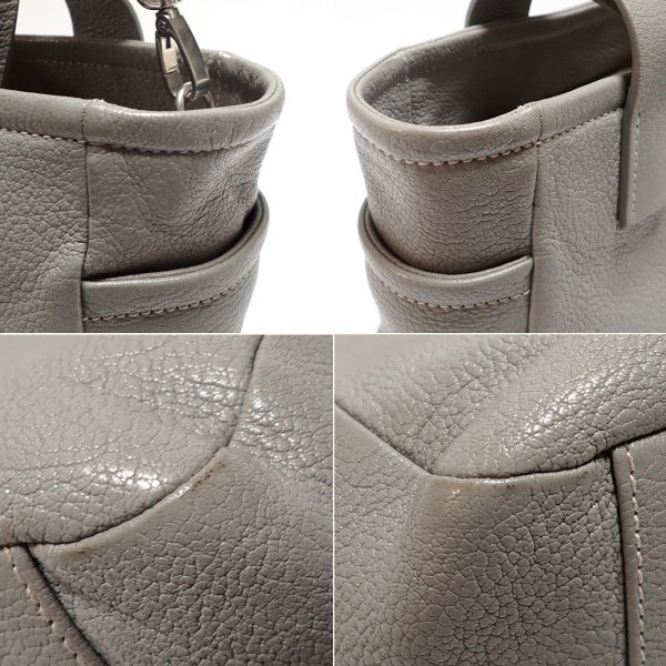 画像4: 【MIU MIU】 ミュウミュウ　マドラスソフト　レザー　２WAY　ハンドバッグ　トートバッグ　中古　グレー　 5BA212　レディース　ショルダー　山羊革　PRADA　OUTLET　KOBE　SANDA　ギャランティカード　アウトレット　質屋