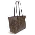 画像2: 【FENDI】フェンディ ズッカ柄 トートバッグ 8BH198 PVC レザー 美品 レディース ショルダーバッグ 肩掛け ブラウン パープル 中古 ショッピング ロール バッグ A4サイズ 書類 質屋 (2)