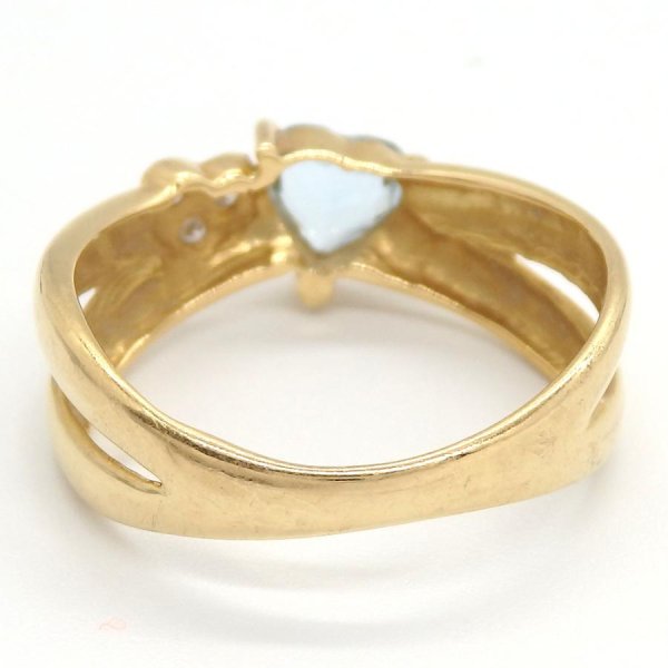 画像4: K18 ゴールド　K18YG イエローゴールド　ブルートパーズ　 ダイヤモンド 0.03ct　 指輪 　中古　新品仕上げ済　レディース　ハート　ジュエリー　ダイヤ　リング　11月誕生石　質屋