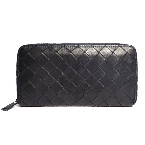 画像1: 【BOTTEGAVENETA】ボッテガヴェネタ　イントレチャート　ラウンドファスナー　ブラック　レザー　長財布　S02048194A　メンズ　中古　黒　イタリー　ウォレット　財布　ITALY　質屋