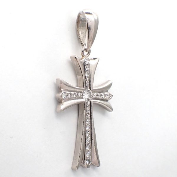 画像2: Pt900 プラチナ　ダイヤモンド　クロス　ペンダント　0.219ct 0.415ct　中古　美品　メンズ　レディース　ジュエリー　ダイヤ　ペンダントのみ　クロス型　質屋