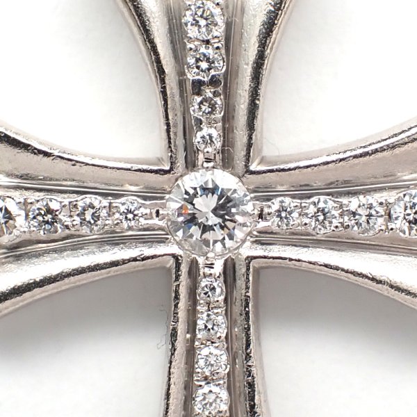 画像4: Pt900 プラチナ　ダイヤモンド　クロス　ペンダント　0.219ct 0.415ct　中古　美品　メンズ　レディース　ジュエリー　ダイヤ　ペンダントのみ　クロス型　質屋