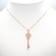 画像5: K18 ゴールド　750　ダイヤモンド 0.36ct　ペンダント　カギ　ハート　中古　美品　レディース　ジュエリー　トップ　ダイヤ　ペンダントトップ　鍵　可愛い　質屋 (5)