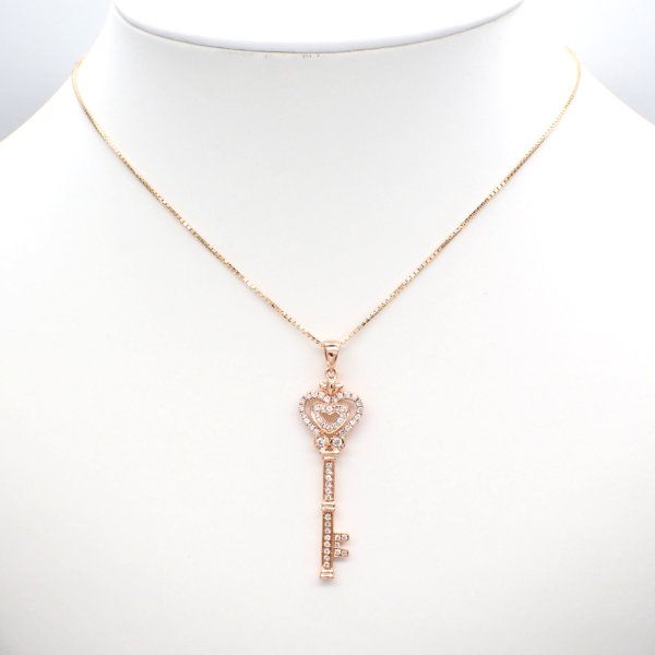 画像5: K18 ゴールド　750　ダイヤモンド 0.36ct　ペンダント　カギ　ハート　中古　美品　レディース　ジュエリー　トップ　ダイヤ　ペンダントトップ　鍵　可愛い　質屋
