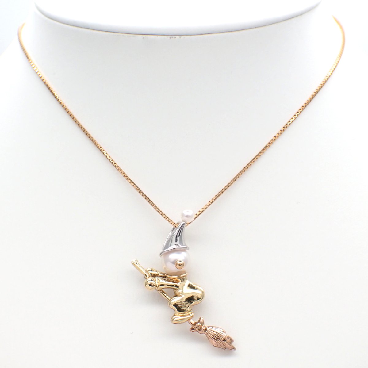 画像5: K18 Pt900　ゴールド　プラチナ　パール　ペンダント　魔女　ほうき　中古　レディース　ジュエリー　イエローゴールド　ペンダントトップ　トップ　可愛い　質屋