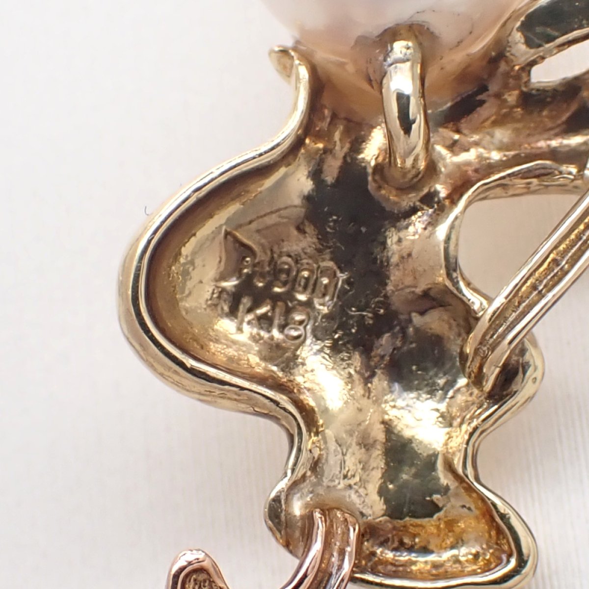 画像4: K18 Pt900　ゴールド　プラチナ　パール　ペンダント　魔女　ほうき　中古　レディース　ジュエリー　イエローゴールド　ペンダントトップ　トップ　可愛い　質屋