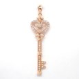 画像1: K18 ゴールド　750　ダイヤモンド 0.36ct　ペンダント　カギ　ハート　中古　美品　レディース　ジュエリー　トップ　ダイヤ　ペンダントトップ　鍵　可愛い　質屋 (1)