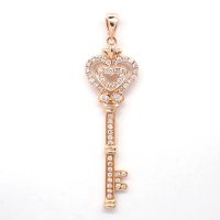 K18 ゴールド　750　ダイヤモンド 0.36ct　ペンダント　カギ　ハート　中古　美品　レディース　ジュエリー　トップ　ダイヤ　ペンダントトップ　鍵　可愛い　質屋