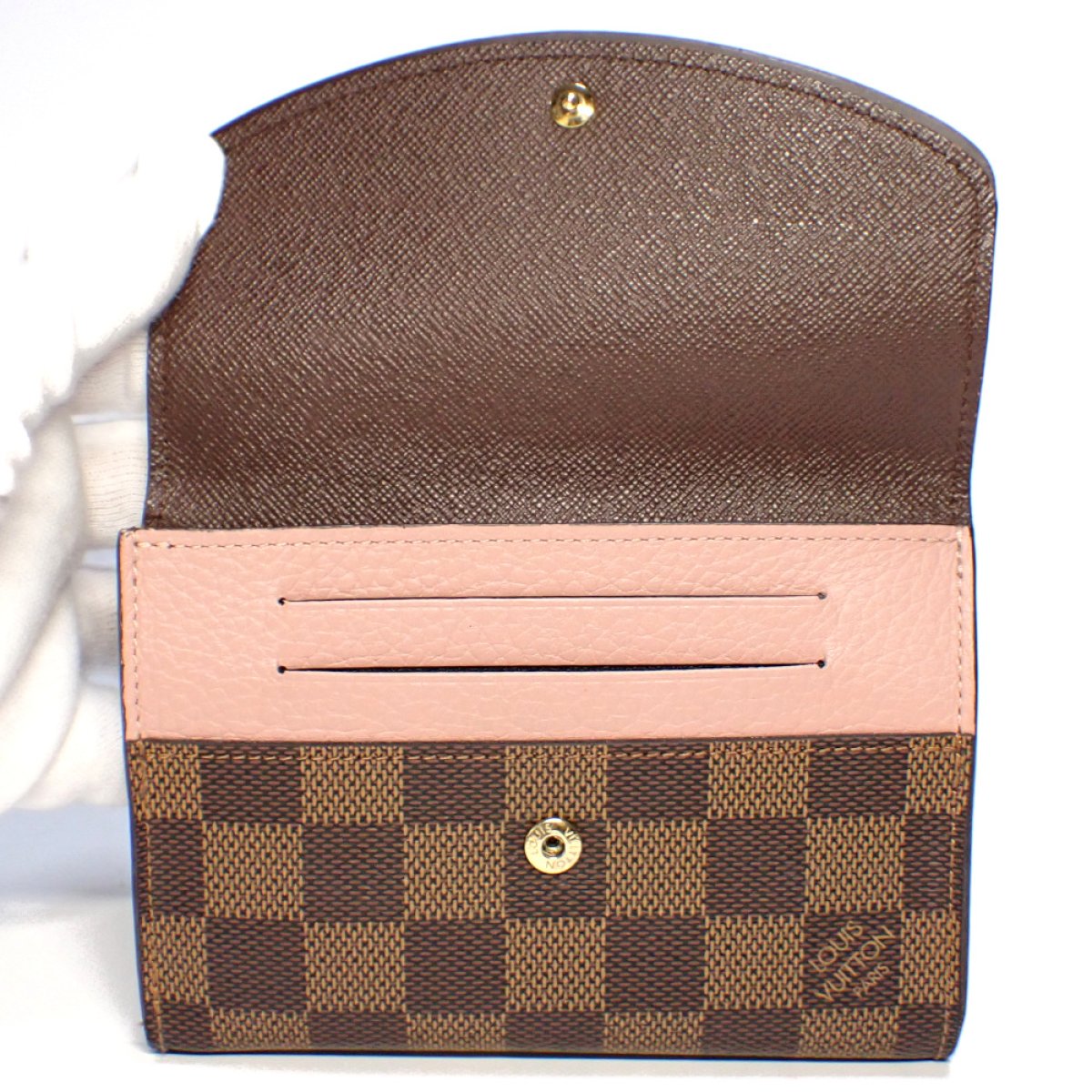 画像3: 【LOUIS VUITTON】ルイ・ヴィトン　ポルトフォイユ・ノルマンディ　ローズバレリーヌ　コンパクトウォレット 　2つ折り財布　N60043　中古　レディース　ウォレット　財布　質屋　