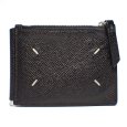画像1: 【Maison Margiela】メゾンマルジェラ　マネークリップ　メンズ　ブラック　レザー　二つ折財布　ウォレット　コインケース　黒　中古　メンズ　財布　小銭入れ　シルバー金具　質屋 (1)