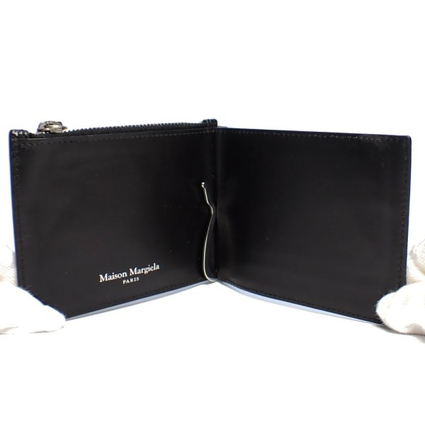 画像3: 【Maison Margiela】メゾンマルジェラ　マネークリップ　メンズ　ブラック　レザー　二つ折財布　ウォレット　コインケース　黒　中古　メンズ　財布　小銭入れ　シルバー金具　質屋