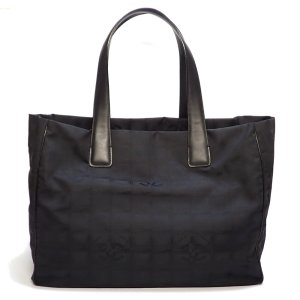 【CHANEL】 シャネル　ニュートラベルライン トートMM　トートバッグ 　A15991　ナイロン×レザー　10番台　ブラック　バッグ　中古　黒　レディース　軽量　肩掛け　バッグ　質屋