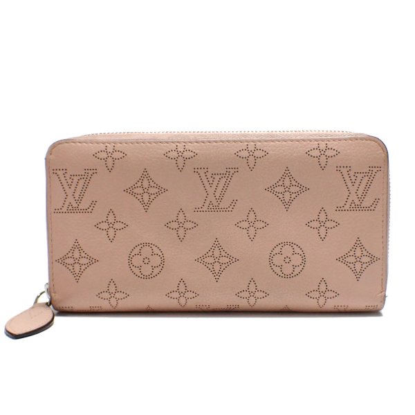 画像1: 【LOUIS VUITTON】ルイ・ヴィトン　ジッピーウォレット　マヒナ　ピンク　M61868　マグノリア　ラウンドファスナー　長財布　中古　レザー　レディース　ウォレット 　財布　質屋