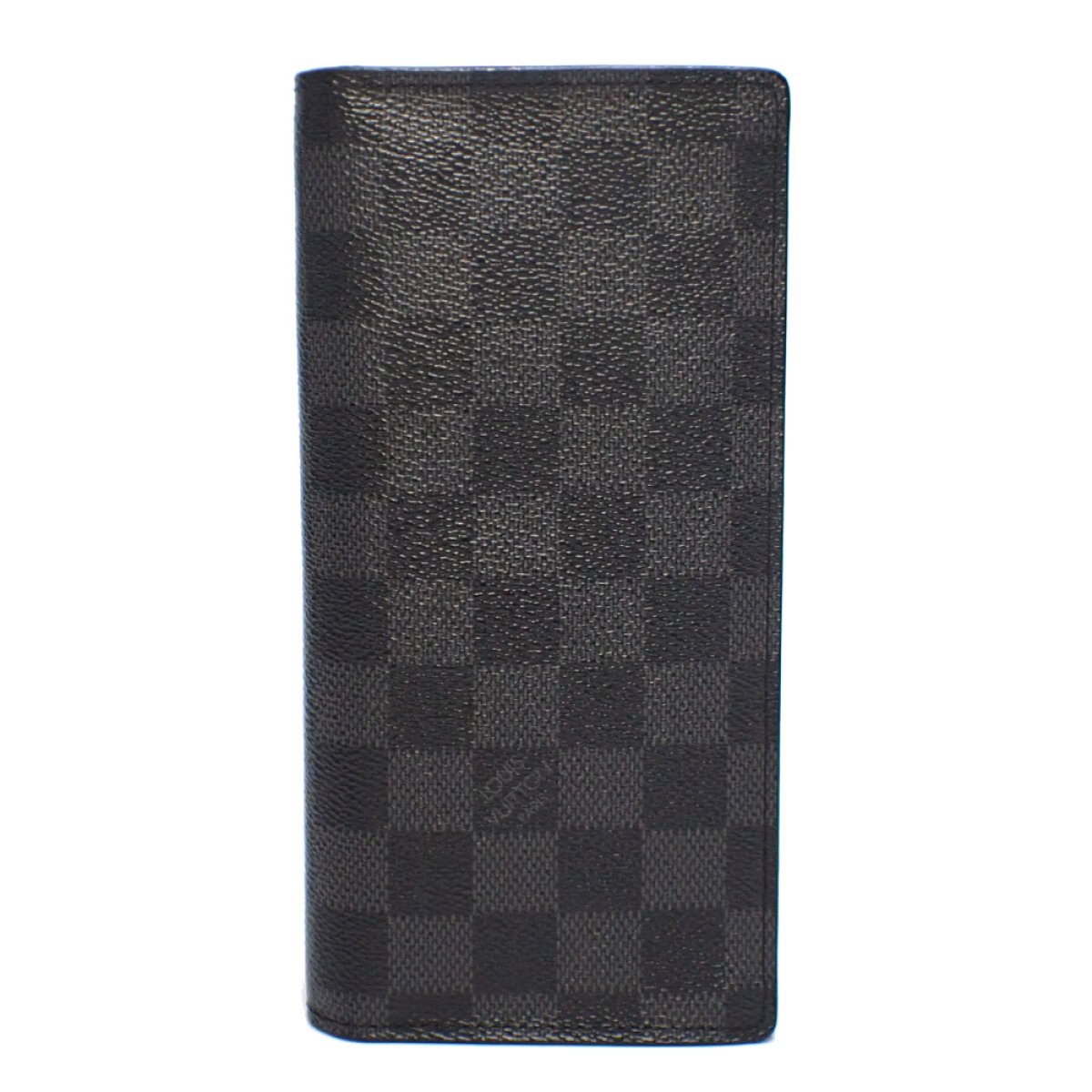 画像1: 【LOUIS VUITTON】ルイ・ヴィトン　ポルトフォイユ・ブラザ　ダミエ・グラフィット　二つ折り　長財布　N62665　中古　ブラック　美品　イニシャル　メンズ　ウォレット　黒　グレー　財布　質屋