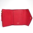 画像2: 【LOUIS VUITTON】ルイ・ヴィトン ポルトフォイユ・ヴィクトリーヌ モノグラム・アンプラント M63701 三つ折り レッド 財布 中古 レザー コンパクト レディース ウォレット 赤 質屋 (2)