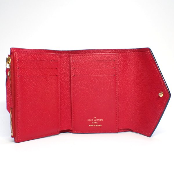 画像2: 【LOUIS VUITTON】ルイ・ヴィトン　ポルトフォイユ・ヴィクトリーヌ　モノグラム・アンプラント　M63701　三つ折り　レッド　財布　中古　レザー　コンパクト　レディース　ウォレット　赤　質屋