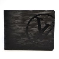 【LOUIS VUITTON】ルイ・ヴィトン　ポルトフォイユ・ミュルティプル　エピ　ノワール　二つ折り　財布　M63514　中古　ブラック　美品　メンズ　ウォレット 　黒×紺　カード　お札　質屋