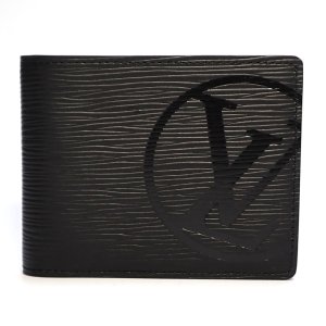 【LOUIS VUITTON】ルイ・ヴィトン　ポルトフォイユ・ミュルティプル　エピ　ノワール　二つ折り　財布　M63514　中古　ブラック　美品　メンズ　ウォレット 　黒×紺　カード　お札　質屋