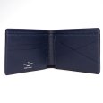 画像2: 【LOUIS VUITTON】ルイ・ヴィトン ポルトフォイユ・ミュルティプル エピ ノワール 二つ折り 財布 M63514 中古 ブラック 美品 メンズ ウォレット 黒×紺 カード お札 質屋 (2)