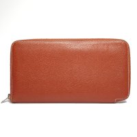 【HERMES】エルメス　アザップロング　シルクイン　□O刻印　2011年製造　ラウンドファスナー　長財布　茶　オレンジ　レザー　ウォレット　中古　ファスナー持ち手のレザー欠損　ブラウン　財布　メンズ　レディース　質屋