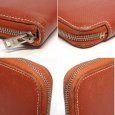 画像4: 【HERMES】エルメス　アザップロング　シルクイン　□O刻印　2011年製造　ラウンドファスナー　長財布　茶　オレンジ　レザー　ウォレット　中古　ファスナー持ち手のレザー欠損　ブラウン　財布　メンズ　レディース　質屋 (4)
