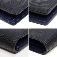 画像5: 【LOUIS VUITTON】ルイ・ヴィトン ポルトフォイユ・ミュルティプル エピ ノワール 二つ折り 財布 M63514 中古 ブラック 美品 メンズ ウォレット 黒×紺 カード お札 質屋 (5)
