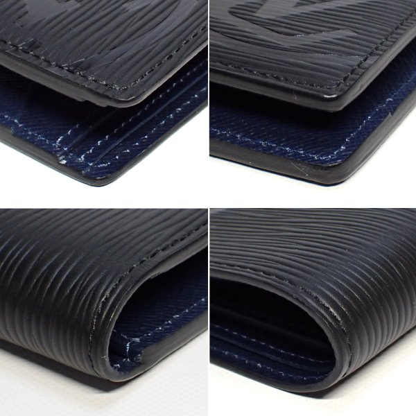 画像5: 【LOUIS VUITTON】ルイ・ヴィトン　ポルトフォイユ・ミュルティプル　エピ　ノワール　二つ折り　財布　M63514　中古　ブラック　美品　メンズ　ウォレット 　黒×紺　カード　お札　質屋