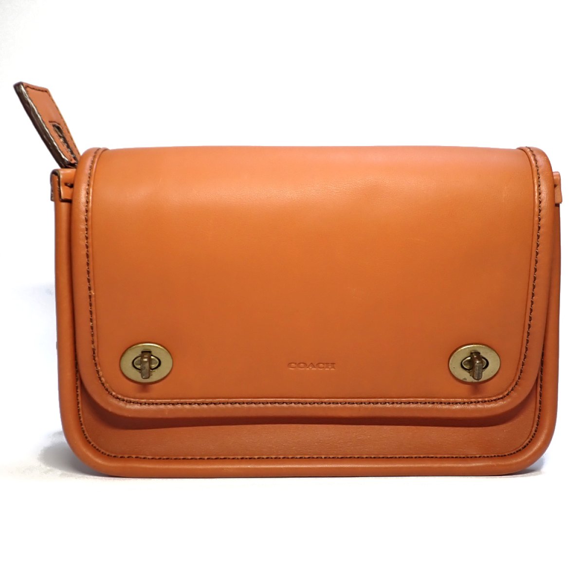 画像1: 【 COACH 】コーチ　レガシー　ターンロック　ボディバッグ　ウエストバッグ　レザー　キャメル　70722　中古　バッグ　メンズ　レディース　茶　ブラウン　質屋