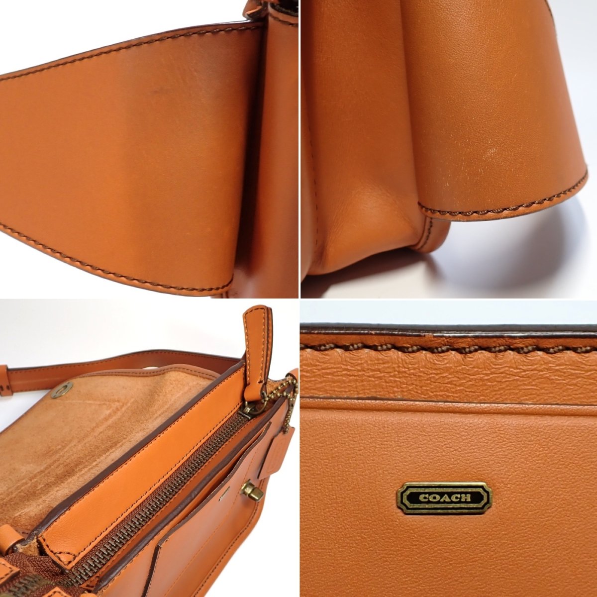 画像4: 【 COACH 】コーチ　レガシー　ターンロック　ボディバッグ　ウエストバッグ　レザー　キャメル　70722　中古　バッグ　メンズ　レディース　茶　ブラウン　質屋