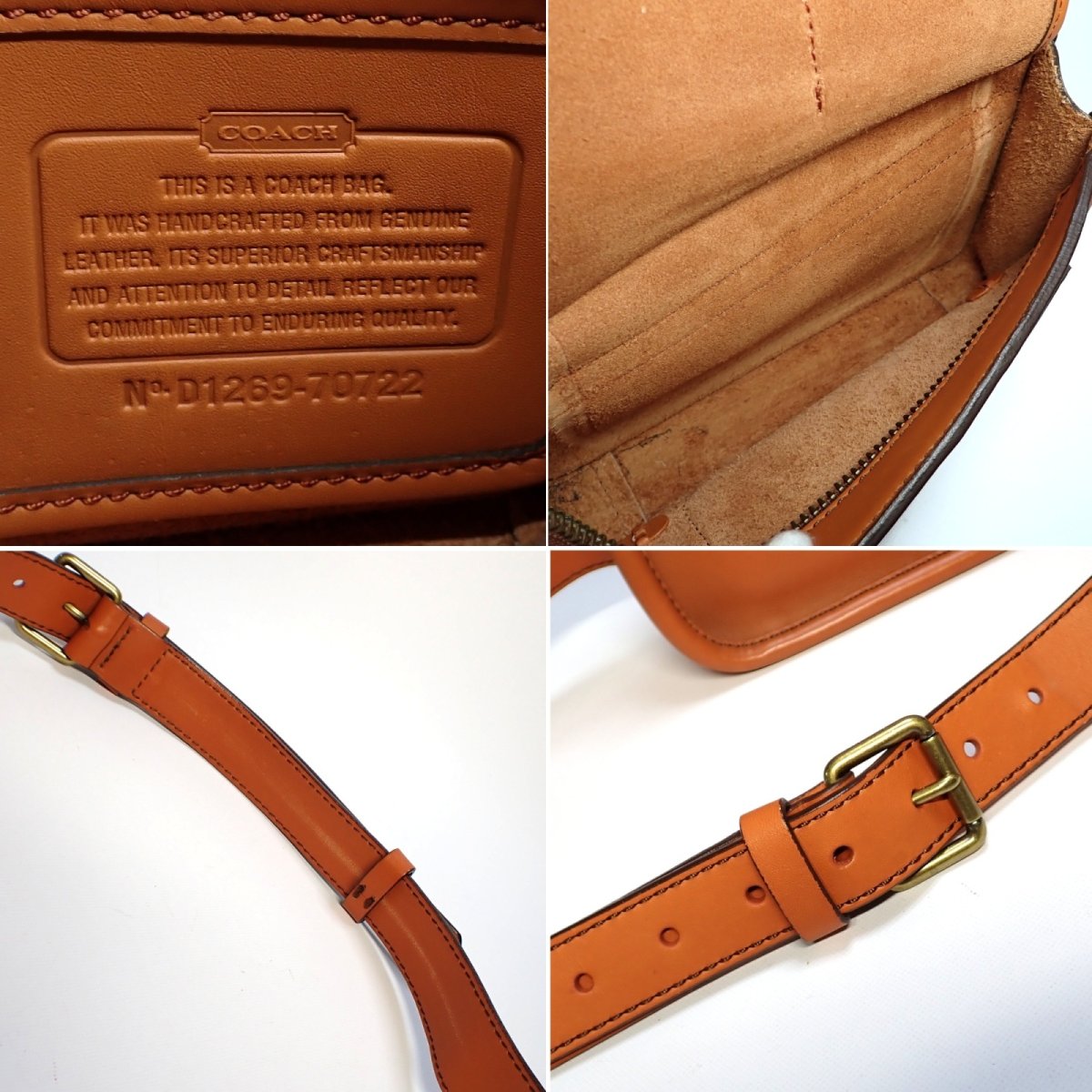 画像5: 【 COACH 】コーチ　レガシー　ターンロック　ボディバッグ　ウエストバッグ　レザー　キャメル　70722　中古　バッグ　メンズ　レディース　茶　ブラウン　質屋