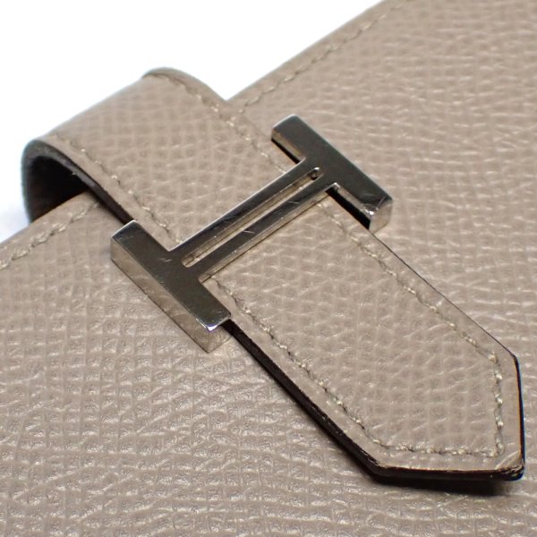 画像3: 【HERMES】エルメス　ベアンスフレ ヴェルソ　A刻印　2017年製造　ヴォーエプソン　二つ折り長財布　グリアスファルト×ブルーインディゴ　シルバー金具　中古　レザー　グレー　ネイビー　ウォレット　美品　レディース　質屋