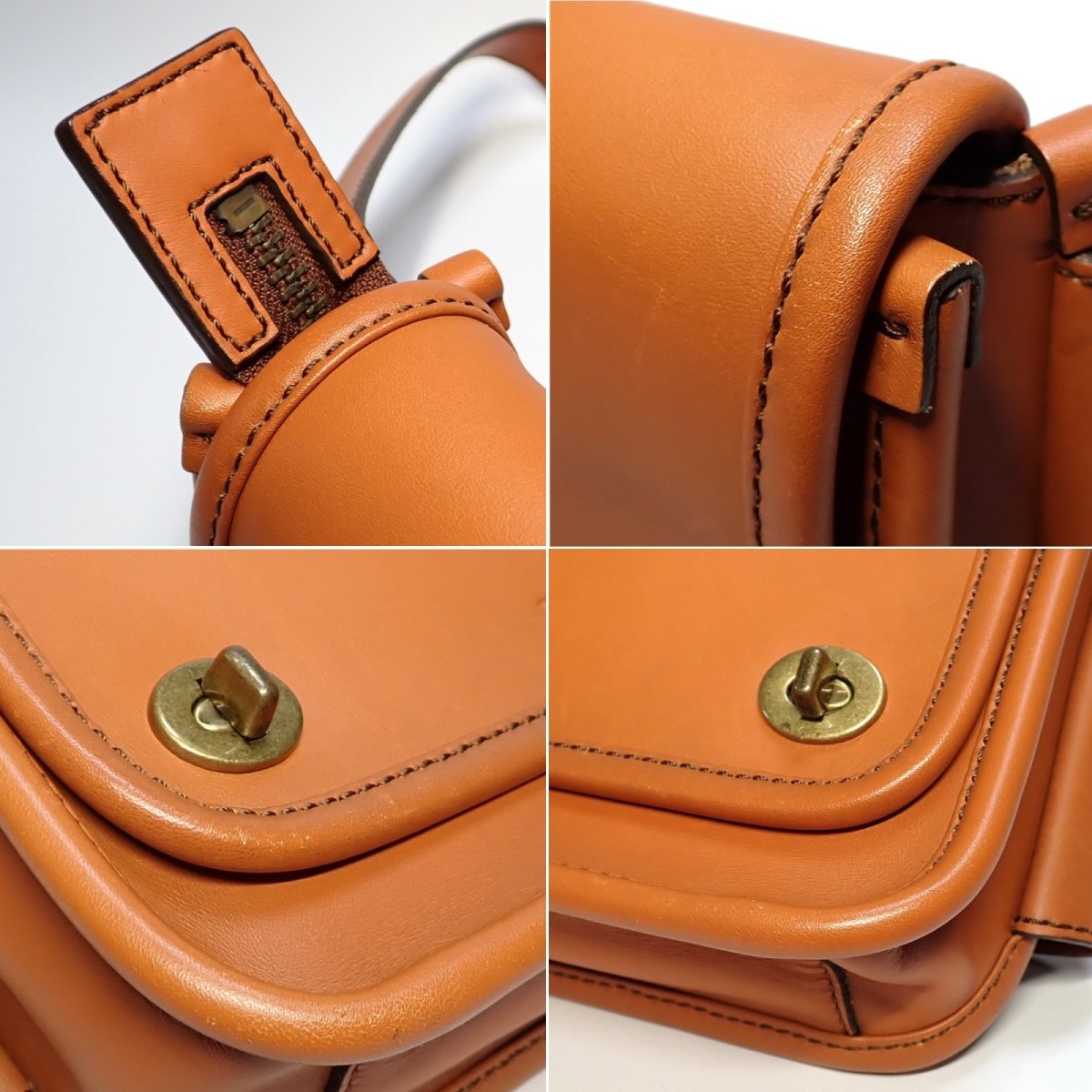 画像3: 【 COACH 】コーチ　レガシー　ターンロック　ボディバッグ　ウエストバッグ　レザー　キャメル　70722　中古　バッグ　メンズ　レディース　茶　ブラウン　質屋